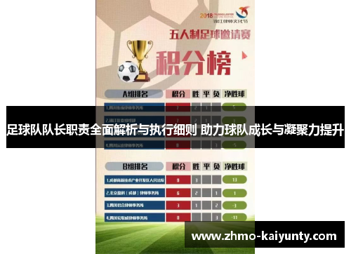 足球队队长职责全面解析与执行细则 助力球队成长与凝聚力提升 足球队队长职责全面解析与执行细则 助力球队成长与凝聚力提升